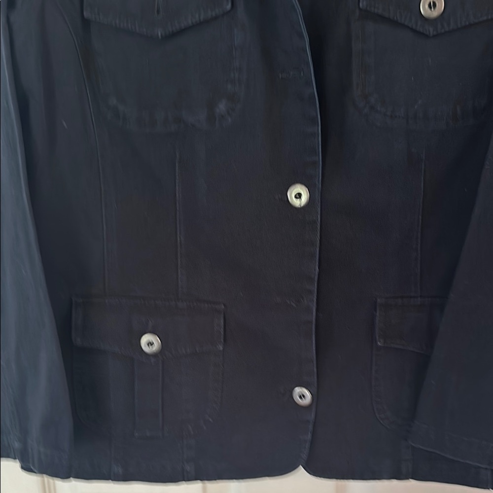 Chico's 100% cotton Black Jean Jacket. - Picture 4 of 5